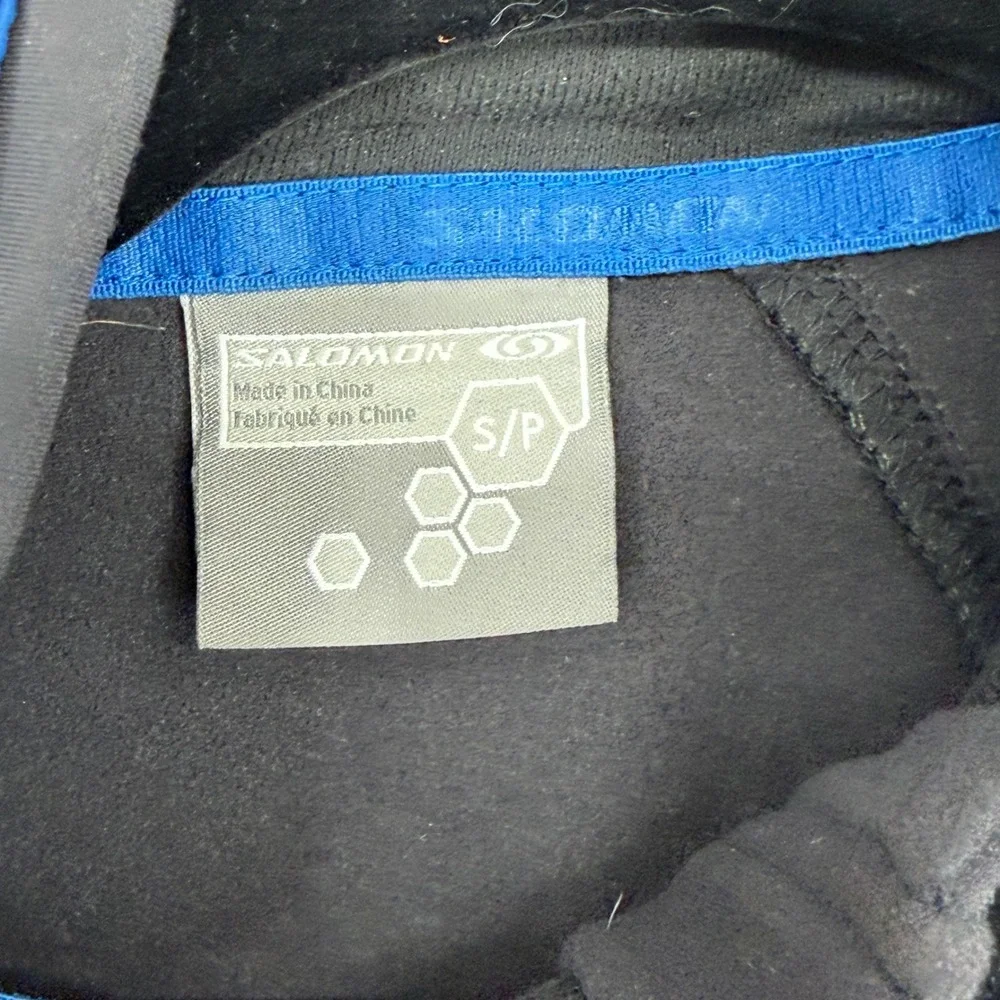 Salomon Womens Blue Black Softshell Full Zip Hiking Jacket‎ Small S/P